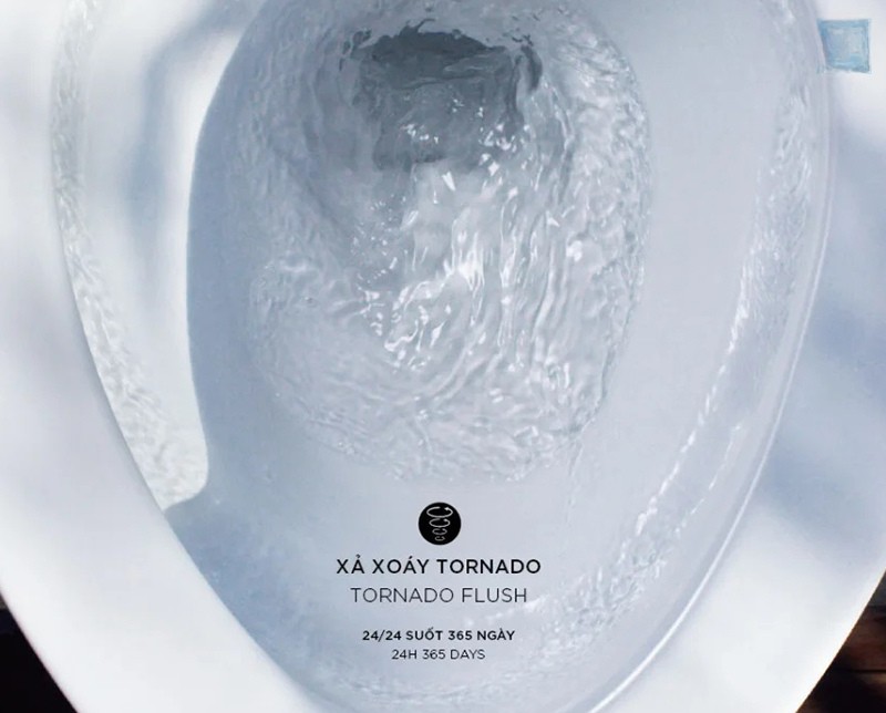 Hiệu năng tuyệt vời của công nghệ xả Tornado​ Toto